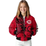 personalized cincinnati reds hexagon cluster red black bomber jacket best selling