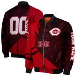 personalized cincinnati reds hexagon mesh red black bomber jacket best selling