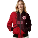 personalized cincinnati reds hexagon mesh red black bomber jacket best selling