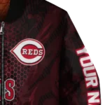 personalized cincinnati reds hexagon mesh red black bomber jacket best selling