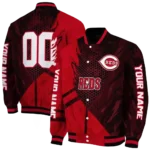 personalized cincinnati reds hexagon mesh red black varsity jacket best selling