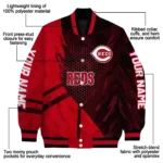 personalized cincinnati reds hexagon mesh red black varsity jacket best selling