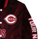 personalized cincinnati reds hexagon mesh red black varsity jacket best selling