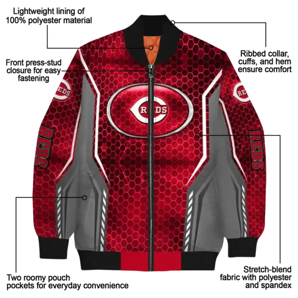 personalized cincinnati reds power plate red bomber jacket new arrival