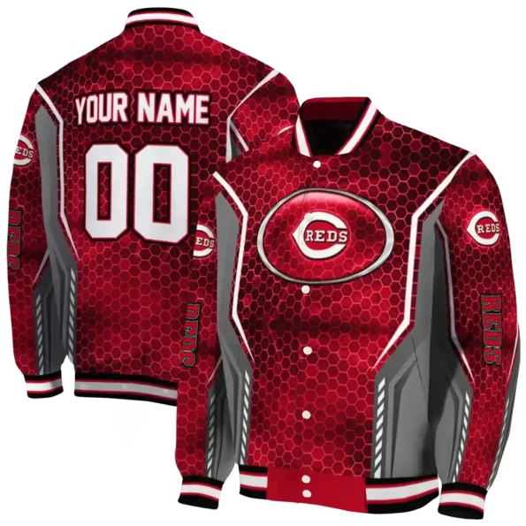 personalized cincinnati reds power plate red varsity jacket fashion forward