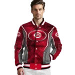 personalized cincinnati reds power plate red varsity jacket best selling