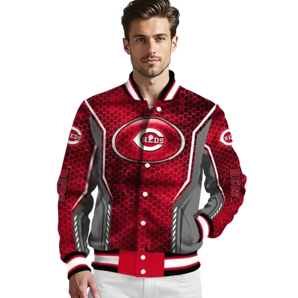 personalized cincinnati reds power plate red varsity jacket high quality