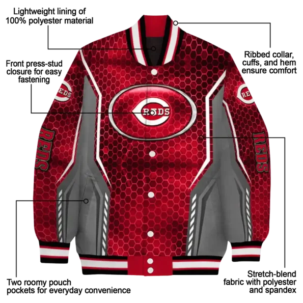 personalized cincinnati reds power plate red varsity jacket new arrival