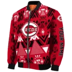 personalized cincinnati reds pyramid shapes red bomber jacket best selling