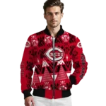 personalized cincinnati reds pyramid shapes red bomber jacket best selling