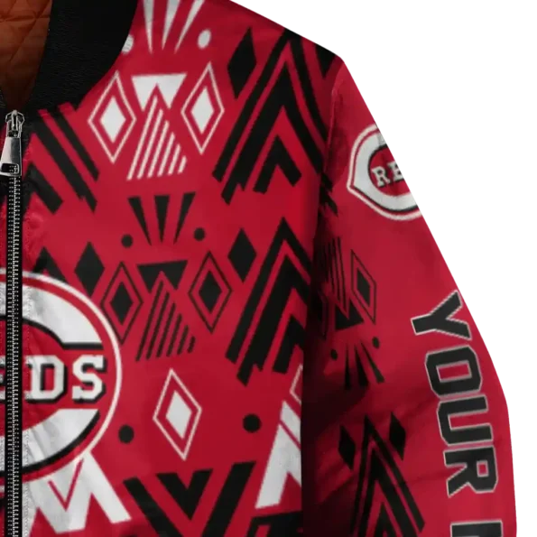 personalized cincinnati reds pyramid shapes red bomber jacket premium grade