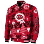 personalized cincinnati reds pyramid shapes red varsity jacket best selling