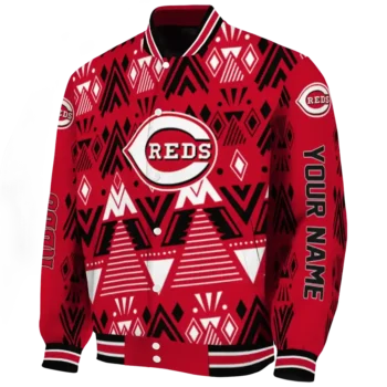 personalized cincinnati reds pyramid shapes red varsity jacket best selling
