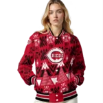 personalized cincinnati reds pyramid shapes red varsity jacket best selling