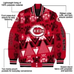 personalized cincinnati reds pyramid shapes red varsity jacket best selling