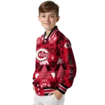 personalized cincinnati reds pyramid shapes red varsity jacket best selling