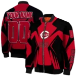 personalized cincinnati reds spider mark red black crocs bomber jacket best selling