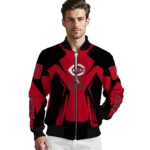personalized cincinnati reds spider mark red black crocs bomber jacket best selling