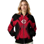 personalized cincinnati reds spider mark red black crocs bomber jacket best selling