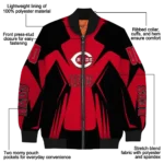 personalized cincinnati reds spider mark red black crocs bomber jacket best selling