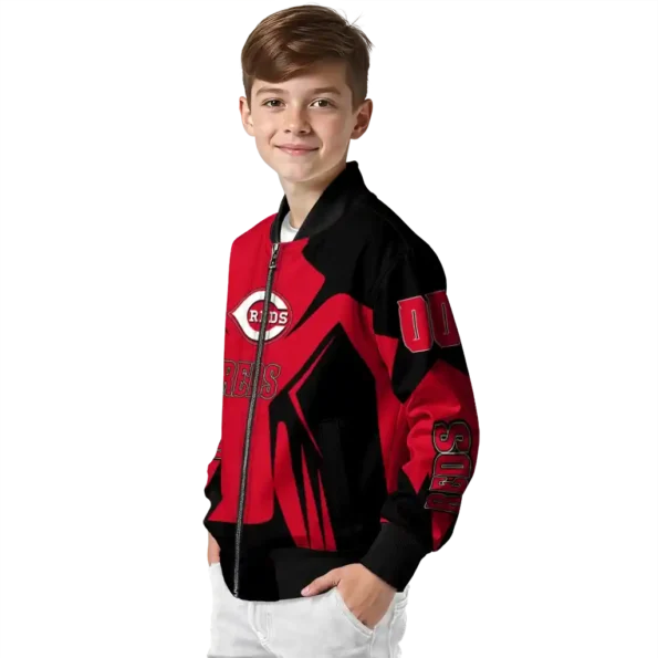 personalized cincinnati reds spider mark red black crocs bomber jacket trendy
