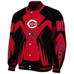 personalized cincinnati reds spider mark red black crocs varsity jacket best selling