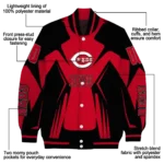 personalized cincinnati reds spider mark red black crocs varsity jacket best selling