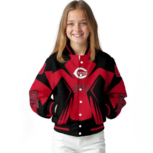personalized cincinnati reds spider mark red black crocs varsity jacket top rated