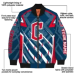 personalized cleveland guardians chevron angles navy blue bomber jacket best selling