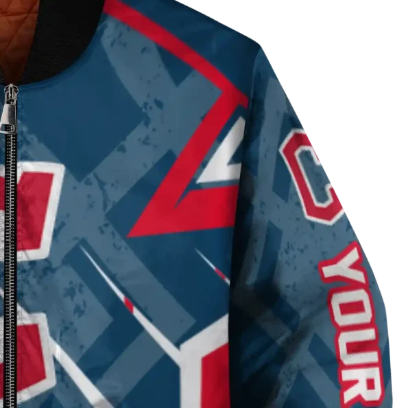 personalized cleveland guardians chevron angles navy blue bomber jacket premium grade