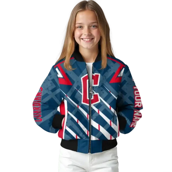 personalized cleveland guardians chevron angles navy blue bomber jacket top rated