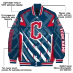 personalized cleveland guardians chevron angles navy blue varsity jacket best selling