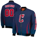 personalized cleveland guardians chevron arrow navy blue bomber jacket best selling