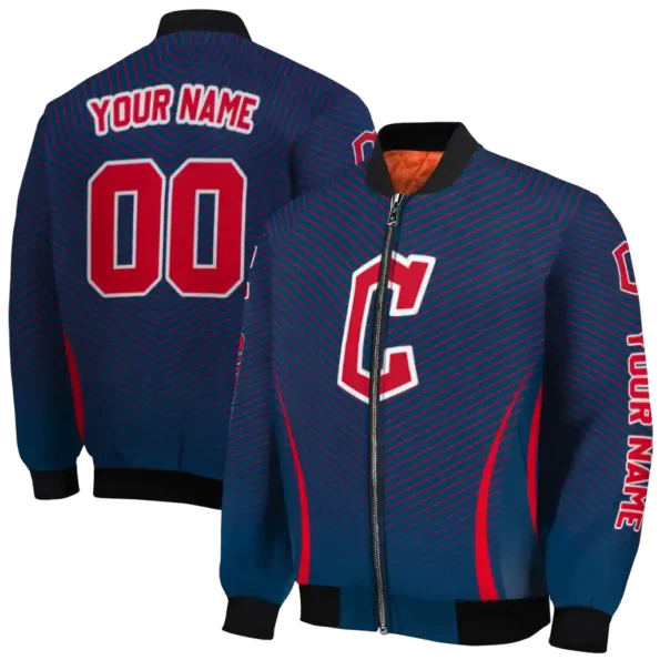personalized cleveland guardians chevron arrow navy blue bomber jacket fashion forward
