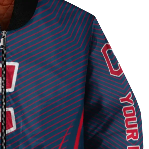 personalized cleveland guardians chevron arrow navy blue bomber jacket premium grade