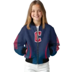 personalized cleveland guardians chevron arrow navy blue bomber jacket best selling