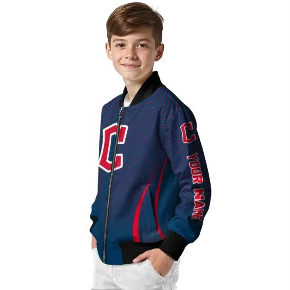 personalized cleveland guardians chevron arrow navy blue bomber jacket trendy
