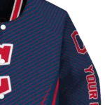 personalized cleveland guardians chevron arrow navy blue varsity jacket best selling