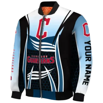 personalized cleveland guardians mesh effect navy blue black bomber jacket best selling