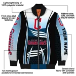 personalized cleveland guardians mesh effect navy blue black bomber jacket best selling
