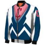 personalized cleveland guardians v stripes navy blue white bomber jacket best selling