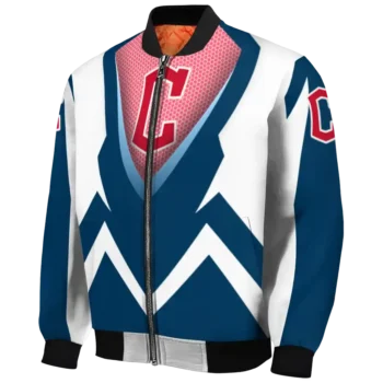 personalized cleveland guardians v stripes navy blue white bomber jacket best selling