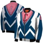 personalized cleveland guardians v stripes navy blue white bomber jacket best selling
