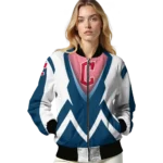 personalized cleveland guardians v stripes navy blue white bomber jacket best selling