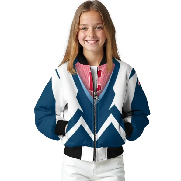 personalized cleveland guardians v stripes navy blue white bomber jacket top rated