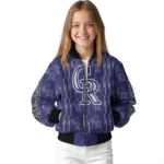 personalized colorado rockies bolt stripe blue bomber jacket best selling
