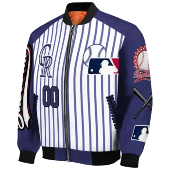 personalized colorado rockies eagle baseball blue white bomber jacket best selling