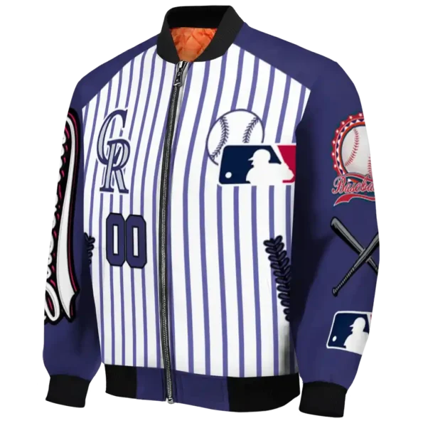 personalized colorado rockies eagle baseball blue white bomber jacket best selling