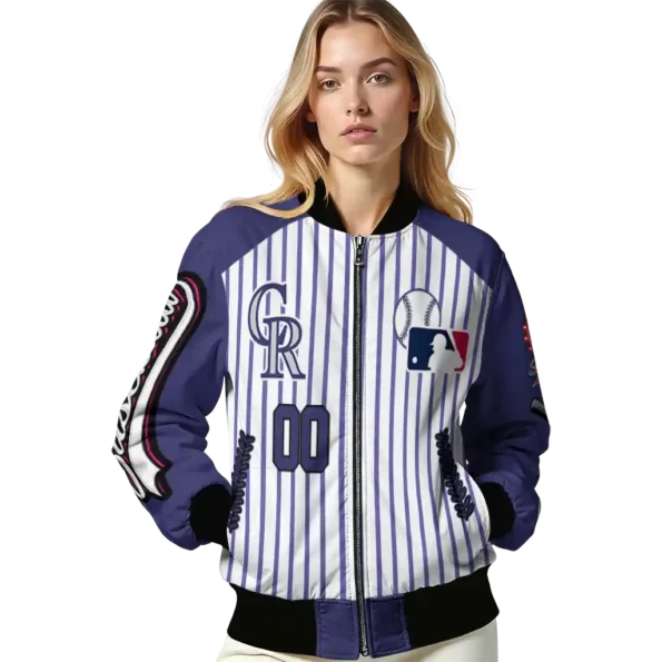 personalized colorado rockies eagle baseball blue white bomber jacket latest model