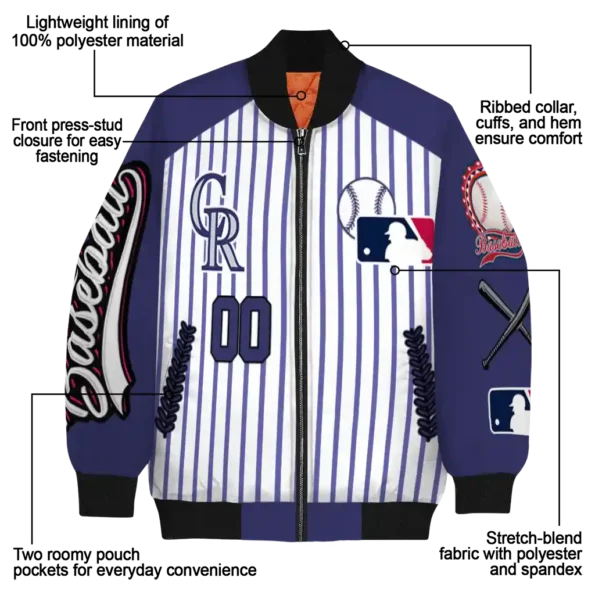 personalized colorado rockies eagle baseball blue white bomber jacket new arrival